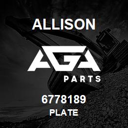 6778189 Allison PLATE | AGA Parts