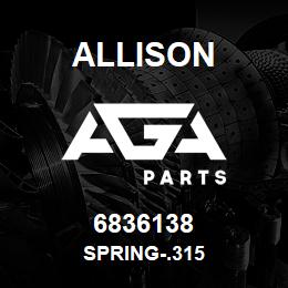 6836138 Allison SPRING-.315 | AGA Parts