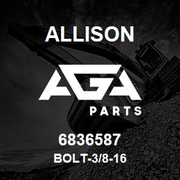 6836587 Allison BOLT-3/8-16 | AGA Parts