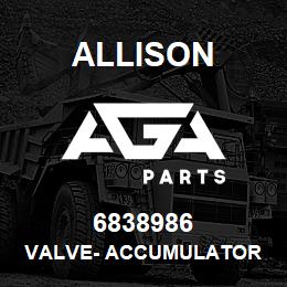 6838986 Allison VALVE- ACCUMULATOR | AGA Parts