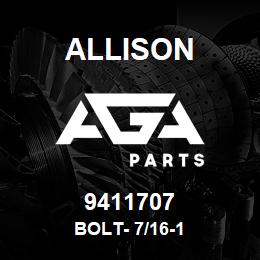 9411707 Allison BOLT- 7/16-1 | AGA Parts