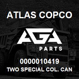 0000010419 Atlas Copco TWO SPECIAL COL. CAN. XRXS-XRV | AGA Parts