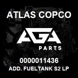0000011436 Atlas Copco ADD. FUELTANK S2 LP | AGA Parts