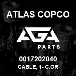 0017202040 Atlas Copco CABLE, 1- C.OR | AGA Parts