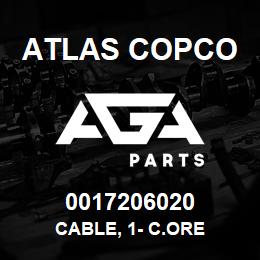 0017206020 Atlas Copco CABLE, 1- C.ORE | AGA Parts