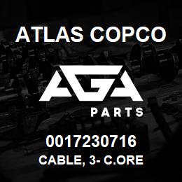 0017230716 Atlas Copco CABLE, 3- C.ORE | AGA Parts