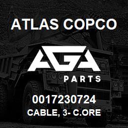 0017230724 Atlas Copco CABLE, 3- C.ORE | AGA Parts