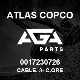 0017230726 Atlas Copco CABLE, 3- C.ORE | AGA Parts