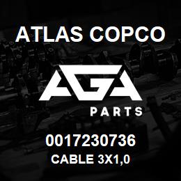 0017230736 Atlas Copco CABLE 3X1,0 | AGA Parts