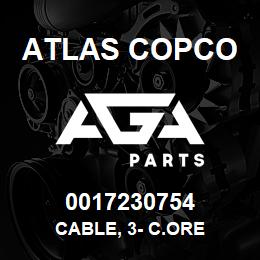0017230754 Atlas Copco CABLE, 3- C.ORE | AGA Parts