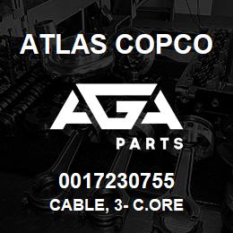 0017230755 Atlas Copco CABLE, 3- C.ORE | AGA Parts