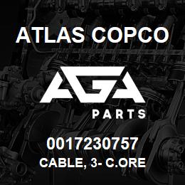 0017230757 Atlas Copco CABLE, 3- C.ORE | AGA Parts