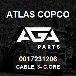 0017231206 Atlas Copco CABLE, 3- C.ORE | AGA Parts