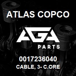 0017236040 Atlas Copco CABLE, 3- C.ORE | AGA Parts