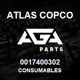 0017400302 Atlas Copco CONSUMABLES | AGA Parts