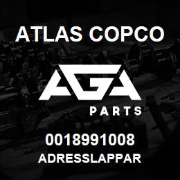 0018991008 Atlas Copco ADRESSLAPPAR | AGA Parts