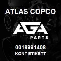 0018991408 Atlas Copco KONT ETIKETT | AGA Parts