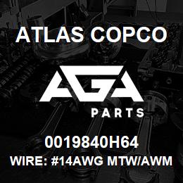 0019840H64 Atlas Copco WIRE: #14AWG MTW/AWM RED PVC | AGA Parts