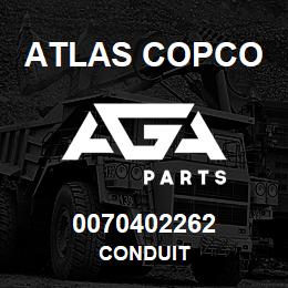0070402262 Atlas Copco CONDUIT | AGA Parts