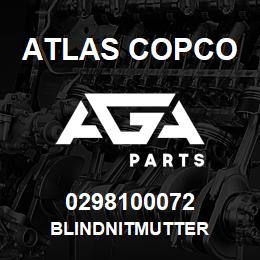 0298100072 Atlas Copco BLINDNITMUTTER | AGA Parts