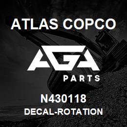 N430118 Atlas Copco DECAL-ROTATION | AGA Parts