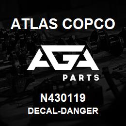 N430119 Atlas Copco DECAL-DANGER | AGA Parts