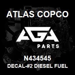 N434545 Atlas Copco DECAL-#2 DIESEL FUEL | AGA Parts