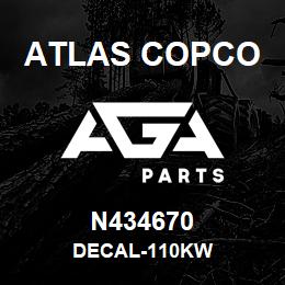 N434670 Atlas Copco DECAL-110KW | AGA Parts