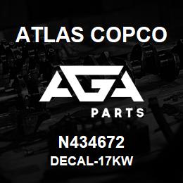 N434672 Atlas Copco DECAL-17KW | AGA Parts