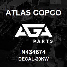 N434674 Atlas Copco DECAL-20KW | AGA Parts