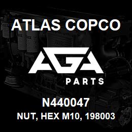 N440047 Atlas Copco NUT, HEX M10, 198003, DIN 985 | AGA Parts