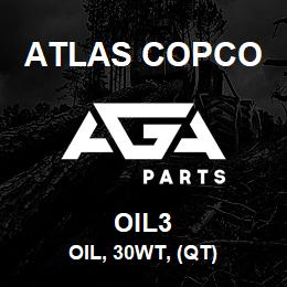 OIL3 Atlas Copco OIL, 30WT, (QT) | AGA Parts