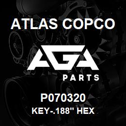 P070320 Atlas Copco KEY-.188" HEX | AGA Parts