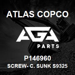 P146960 Atlas Copco SCREW- C. SUNK S9325/M | AGA Parts