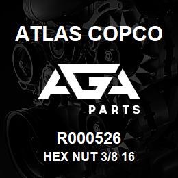 R000526 Atlas Copco HEX NUT 3/8 16 | AGA Parts