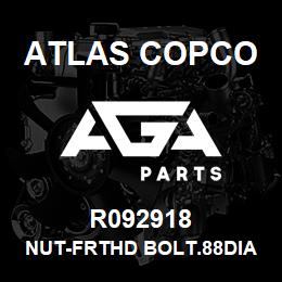 R092918 Atlas Copco NUT-FRTHD BOLT.88DIA | AGA Parts