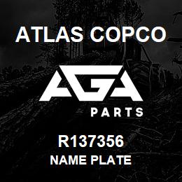 R137356 Atlas Copco NAME PLATE | AGA Parts