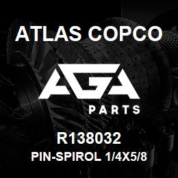 R138032 Atlas Copco PIN-SPIROL 1/4X5/8 | AGA Parts