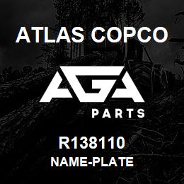 R138110 Atlas Copco NAME-PLATE | AGA Parts