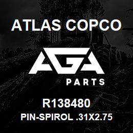 R138480 Atlas Copco PIN-SPIROL .31X2.75 | AGA Parts