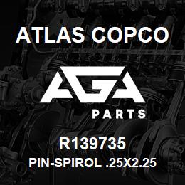 R139735 Atlas Copco PIN-SPIROL .25X2.25 | AGA Parts