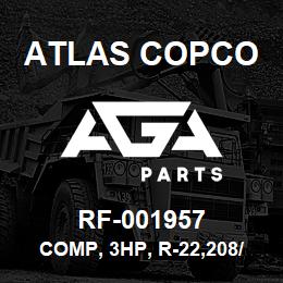 RF-001957 Atlas Copco COMP, 3HP, R-22,208/230-3-60 | AGA Parts