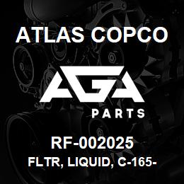 RF-002025 Atlas Copco FLTR, LIQUID, C-165-S, .625"ODF | AGA Parts