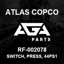 RF-002078 Atlas Copco SWITCH, PRESS, 44PS17-0038 | AGA Parts