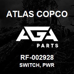 RF-002928 Atlas Copco SWITCH, PWR | AGA Parts