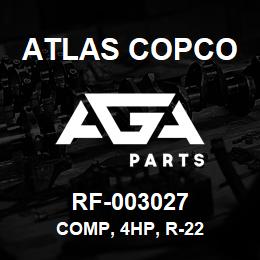 RF-003027 Atlas Copco COMP, 4HP, R-22 | AGA Parts