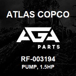 RF-003194 Atlas Copco PUMP, 1.5HP | AGA Parts