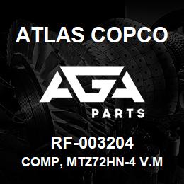 RF-003204 Atlas Copco COMP, MTZ72HN-4 V.M | AGA Parts