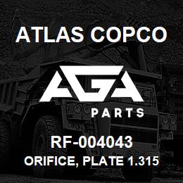 RF-004043 Atlas Copco ORIFICE, PLATE 1.315 X .3750 | AGA Parts