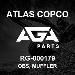 RG-000179 Atlas Copco OBS, MUFFLER | AGA Parts